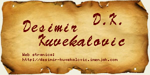 Desimir Kuvekalović vizit kartica